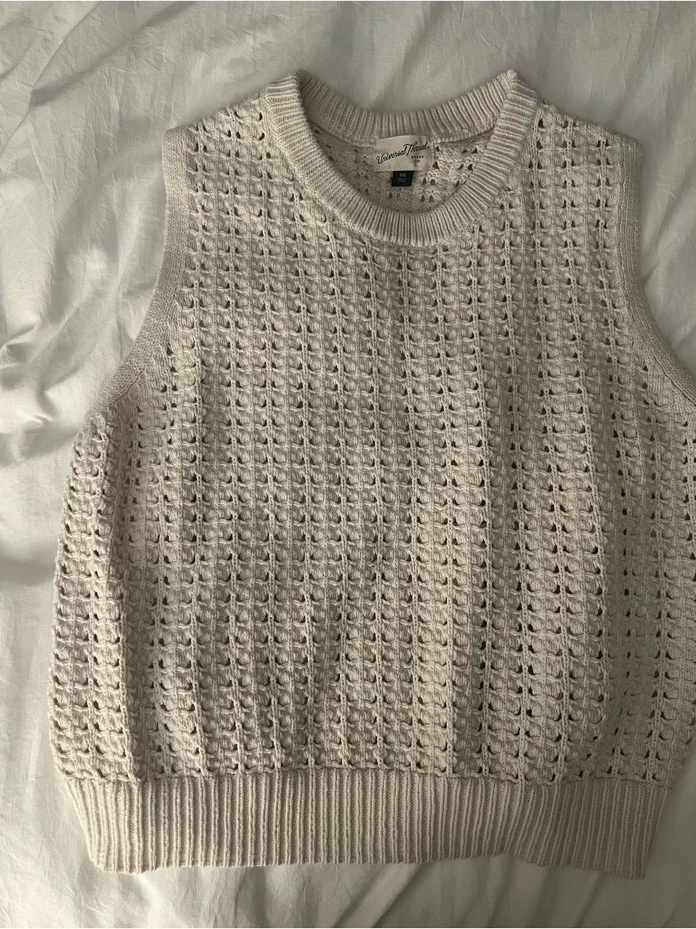Universal Standard Cream Open-Knit Sleeveless Tank